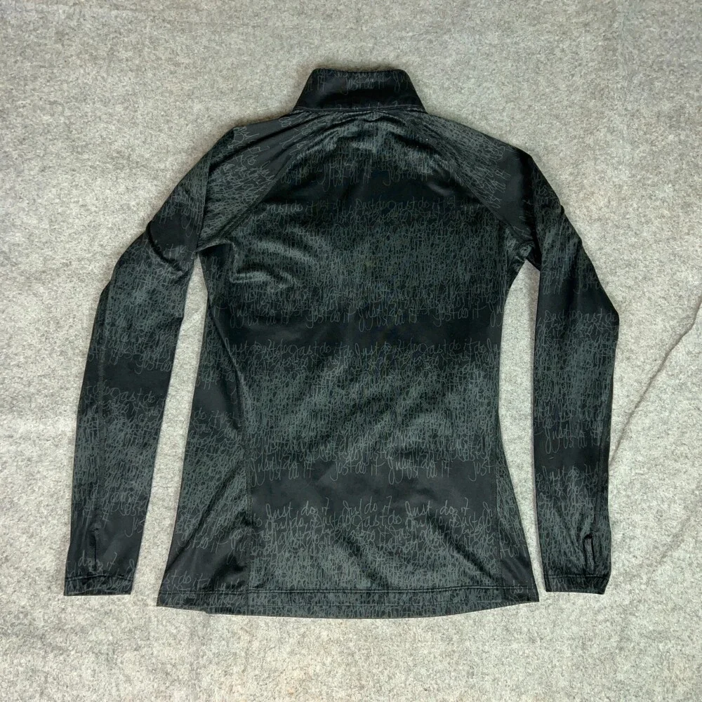 Nike Womens Pullover Large Black Gray Performance‎ Therma Fit Swoosh Athleisure